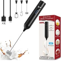 Versatile Rechargeable Milk Frother with 3 Whisks for Perfect Foam Every... - $32.62