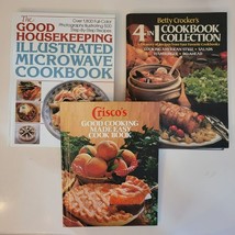 Set of 3 Hardcover Books Crisco Betty Crocker 4 in 1 Good Housekeeping Microwave - £8.86 GBP