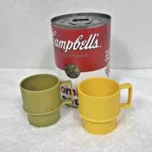 2 Vintage Tupperware Miniature Children&#39;s Toy Stacking Cups Harvest Gree... - $9.90