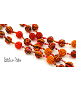 Beaded Ball Necklace in Autumn Colors with Amazing Workmanship  - £39.07 GBP