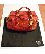 COACH Signature Madison Leather Sabrina Cherry Pink Magenta Satchel Bag ... - $341.74 CAD
