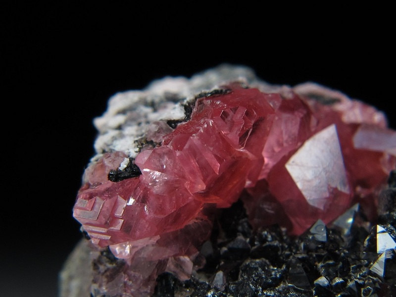 Gemmy Red Rhodochrosite Crystal Cluster on Manganite - £116.18 GBP