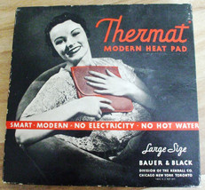 1940s Vintage Bauer &amp; Black Thermat Modern Heating Pad w/Box Case &amp; Inst... - $20.00
