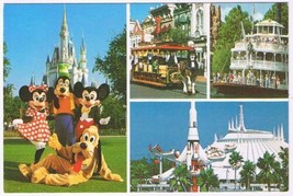 Postcard Disney Magic Moments In The Magic Kingdom Mickey Minnie Goofy Pluto - £2.31 GBP