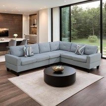 Rovibek L Shaped Sofa Couch U Shaped 6 Seater Modular Sectional Sofa, Li... - $649.99