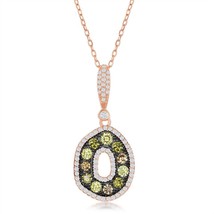 Rose Gold Plated White Champagne &amp; Yellow w/ Black Plating Necklace - £68.18 GBP
