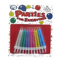 Alpen Pastel Birthday Candles with Holder 24pcs - $29.19