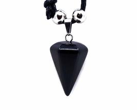 Hexagonal Healing Gemstone Crystal Point Pendulum Pendant Adjustable Necklace -  - £12.42 GBP