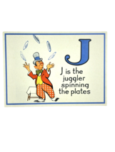 Cavallini Letter J Framable Nursery Art 1930s Repro Alphabet Flash Card ... - $9.74