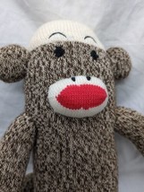 Vintage 1999 Sock Monkey Stuffed Animal Plush Tan And White - $19.79