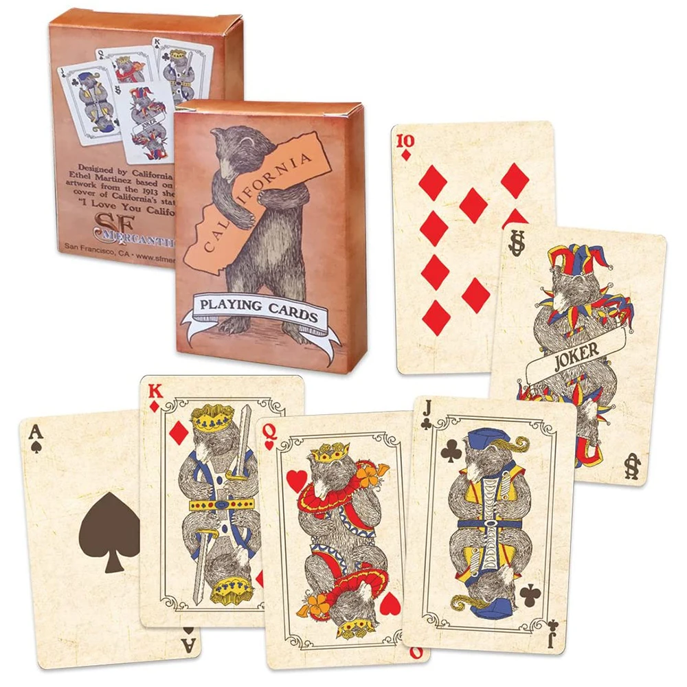 Brand New Vintage Style Playing Cards I Love You California Poker Colorful Bear - £10.27 GBP