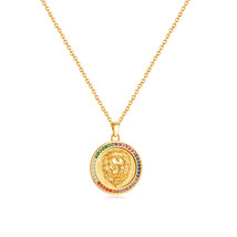 Source Hiphop Lion&#39;s Head Pendant Jewelry Light Luxury Necklace For Women - £10.39 GBP