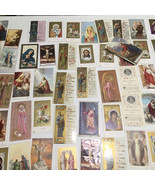 Large lot vintage funeral prayer cards healing cards religious paper eph... - $49.45