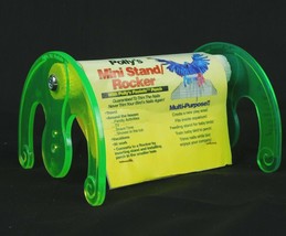 Polly&#39;s Portable Small Parrot Stand Rocker 1&quot;x6&quot; Long Nail Trim Perch YellowGrn  - £15.92 GBP