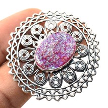 Pink Titanium Drusy Handmade Good Friday Gift Ring Jewelry 6.25&quot; SA 2393 - £3.14 GBP