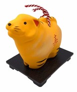 Chinese New Year Of The Tiger Ceramic Tiger Bell Figurine &amp; Display Stand - $5.84