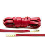 Premium Flat Leather Sneaker Laces (Red with Gold Tips) - £11.03 GBP+