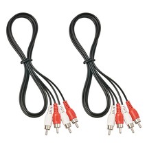 (2 Pcs) Rca Stereo Audio Cable, 2-Rca Male To 2-Rca Male (5 Ft), Stereo ... - $12.99