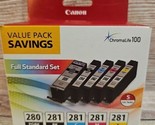 Genuine Canon Pixma Inkjet Printers PGI-280 CLI-281 5 Color Cartridge Pa... - $43.81