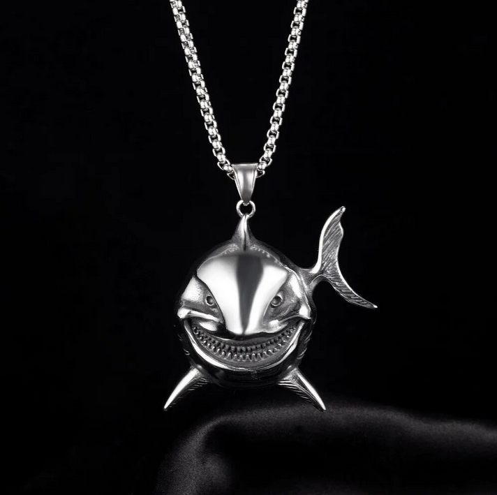Primary image for Men's Retro Personality Fierce Shark Pendant Necklace (24")