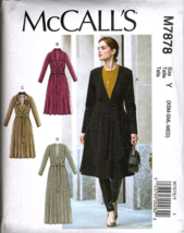 McCalls M7878 Misses Long Jacket and Belt Sewing Pattern New Size XS to M - $12.70