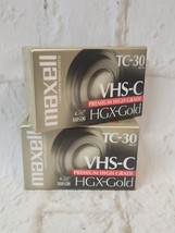 Lot Of 2 Maxell TC-30 VHS-C Premium High Grade HGX-Gold &quot;Free Shipping&quot; - $8.31