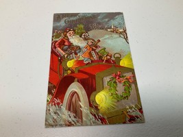 Antique Copyright 1908 Unused Christmas Santa Postcard Embossed Divided ... - £30.86 GBP