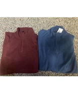 Via Europa 1/4 Zip Shirt Lot of 2 - Men&#39;s XL - Blue Red - Pullover Long ... - $40.37 CAD