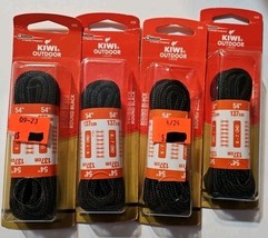 KIWI Outdoor Shoe Laces Round Black 54&quot; 137cm Boot 6-7 Eyelets NEW Lot Of 4 - $194.44 MXN
