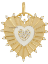 925 Silver Heart Pendant Necklace For Women Moissanite Enamel Pendant Love Charm - £103.19 GBP