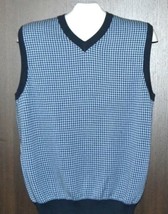 BLUE Inc  Design Blue Polka Dot Men&#39;s Cotton Sweater Vest Size  L NEW - £24.28 GBP