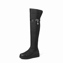 R women winter antislip platform shoes warm plush zipper femmes boots comfort round toe thumb200