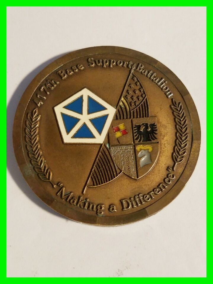 Authentic U.S. Army 417th Base Support Battalion Challenge Coin ~ Numbered Coin - £23.72 GBP
