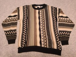 BACHRACH Coogi Style 3D Knit Cotton Pullover M Sweater Biggie Cosby 90’s... - £36.26 GBP