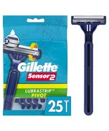 Gillette Sensor2 Pivoting Head Men&#39;s Disposable Razors, Blue, 25 Count - $17.88