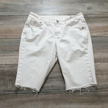 Jag Jeans Womens Cut Off Shorts Size 6P Denim 30&quot; Waist White Casual 20&quot; Leg - £9.96 GBP