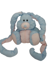 Good Stuff blue pink nylon plush bunny rabbit long curly ears stitched e... - $25.98