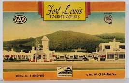 VA Salem Virginia FORT LEWIS Tourist Courts Esso Gasoline Postcard Q13 - £6.35 GBP