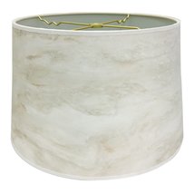 Royal Designs Marble Texture Drum Hardback Lamp Shade, White, 11&quot; x 12&quot; ... - £38.25 GBP+