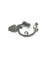 Silver Tone Dragon Shaped Necklace Pendant Jewelry - £9.55 GBP