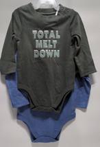 Garanimals Baby Boy 2 Pack Graphic Bodysuit Set, Olive/Blue Size 0-3M - $14.84