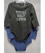 Garanimals Baby Boy 2 Pack Graphic Bodysuit Set, Olive/Blue Size 0-3M - £11.62 GBP
