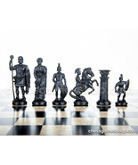 Plastic roman chess pieces/chess pieces-Cream/Black - £23.64 GBP