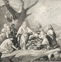 1906 Noah After the Flood Print Story Of The Bible 8.25 X 5.75&quot; Antique Art - $19.99