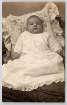 RPPC Cute Baby On Pillow Chubby Chin Real Photo Postcard P26 - $5.95