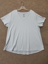 Evri Fresh Air Modern Tee Shirt Womens 1X Light Sky Blue Super Soft Stretch - £14.63 GBP