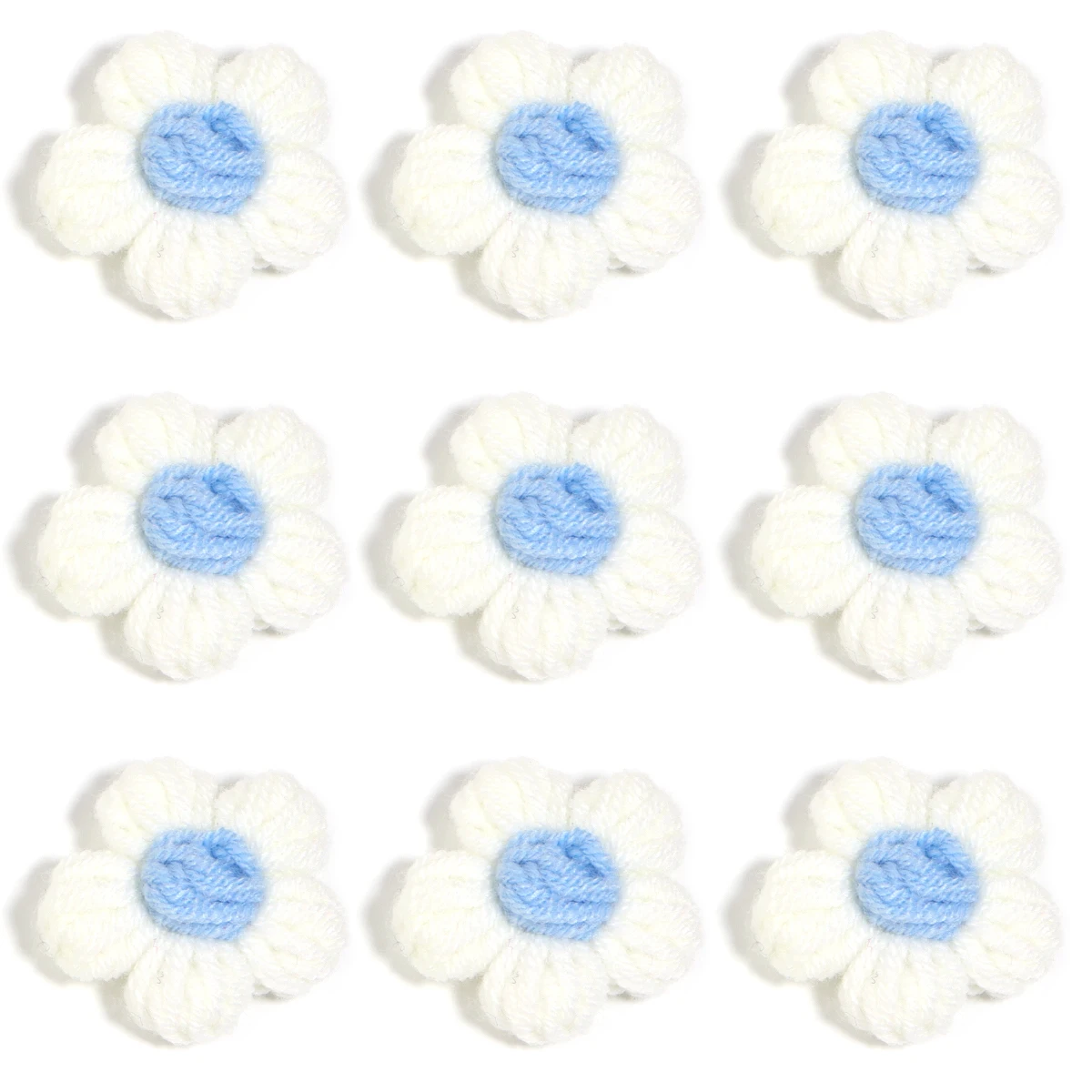 10pcs Cotton Hand-knitted Flower Color Handmake Fabric Applique for -Whi... - €4,28 EUR