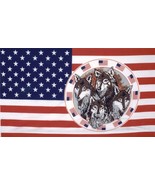 USA CIRCLE OF WOLVES 3X5 FLAG FL309 banner WOLF w grommets united states... - $6.60