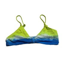 Soluna Womens Tie-Dye Bikini Top Bralette Ribbed Nylon/Spandex Blue Green M - £3.92 GBP