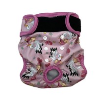 Leekalos Sz M Dog Diaper Reusable Adjustable Female Stork Pink Print Hoo... - $4.99